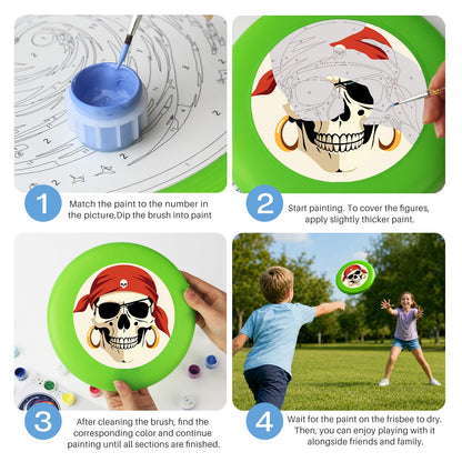 Red Bandana Pirate Skull (Paint by Numbers Flying Disc)