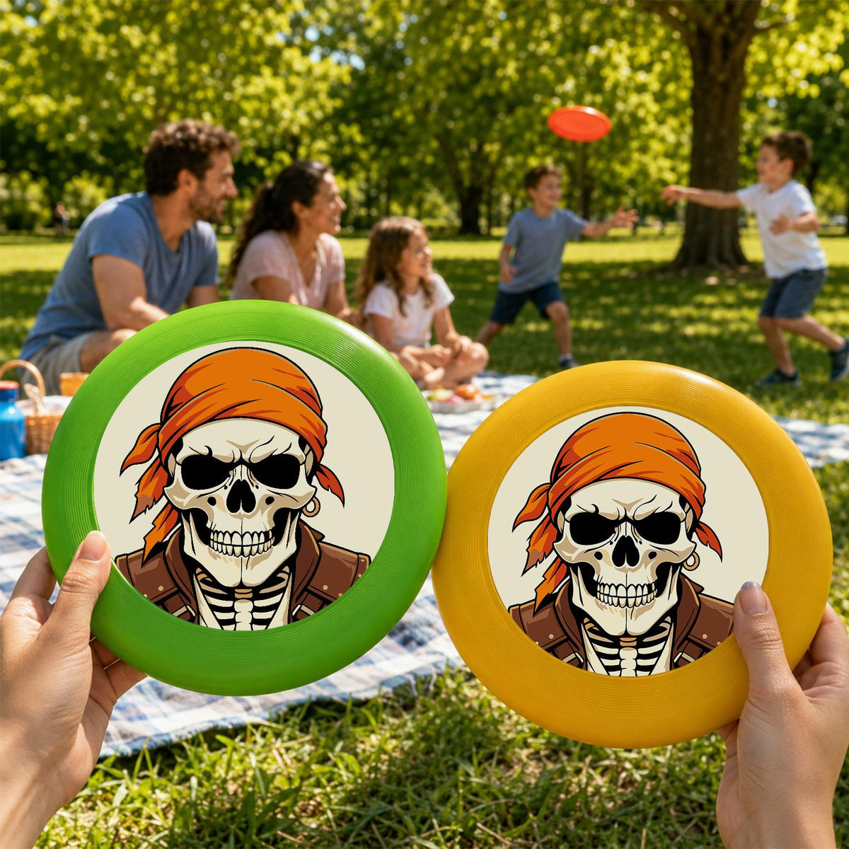 Orange Bandana Skull (Paint by Numbers Flying Disc)