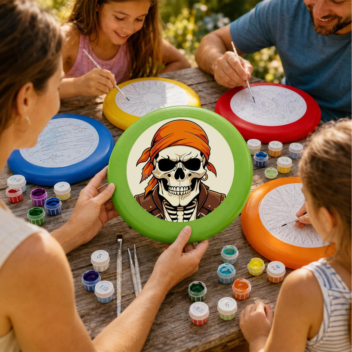 Orange Bandana Skull (Paint by Numbers Flying Disc)