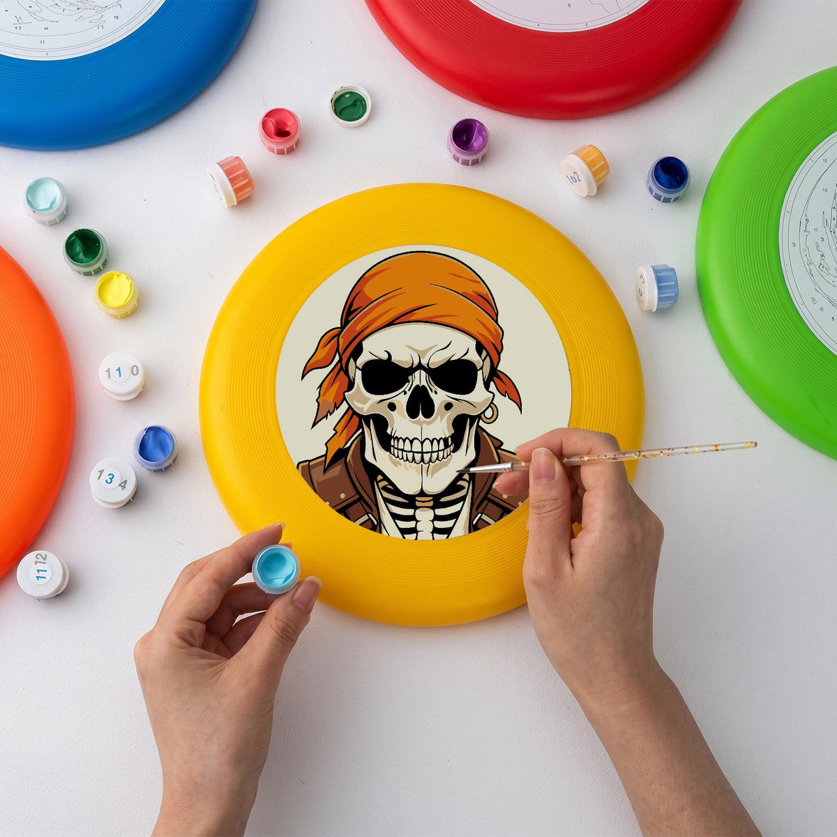 Orange Bandana Skull (Paint by Numbers Flying Disc)