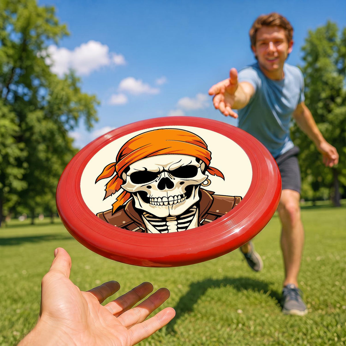 Orange Bandana Skull (Paint by Numbers Flying Disc)