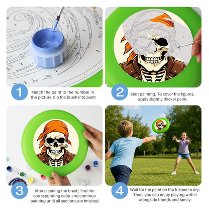 Orange Bandana Skull (Paint by Numbers Flying Disc)