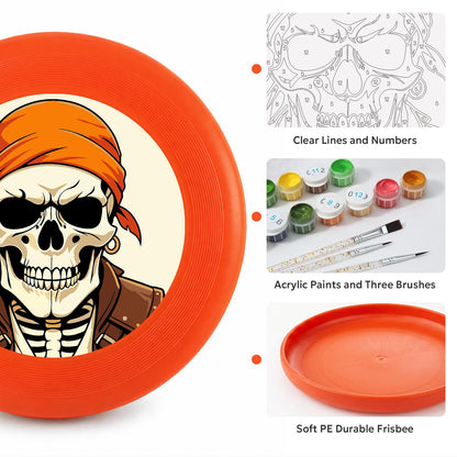 Orange Bandana Skull (Paint by Numbers Flying Disc)