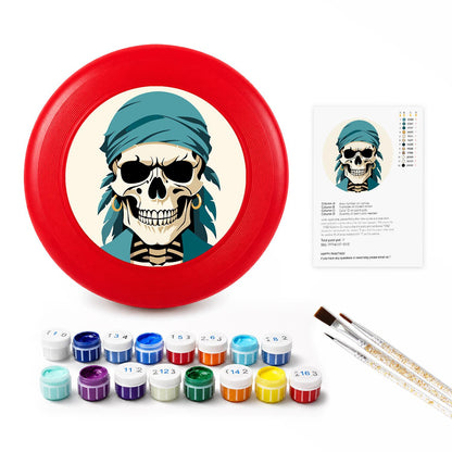 Teal Bandana Pirate Skull (Paint by Numbers Flying Disc)