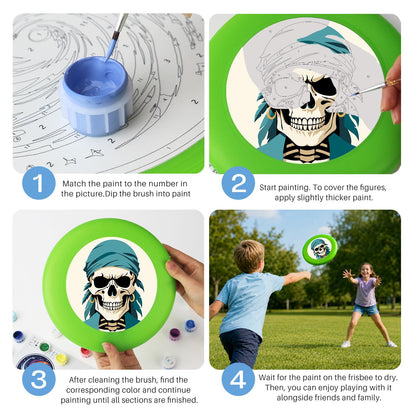 Teal Bandana Pirate Skull (Paint by Numbers Flying Disc)