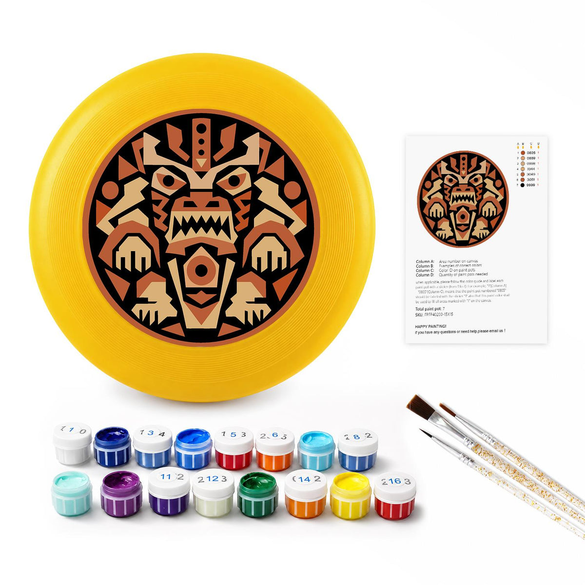 Carved Mask Emblem (Paint by Numbers Flying Disc)