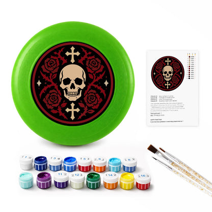 Skull and Red Roses (Paint by Numbers Flying Disc)