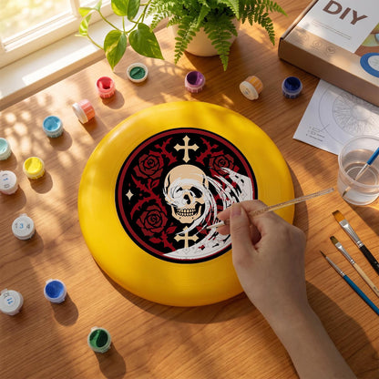 Skull and Red Roses (Paint by Numbers Flying Disc)