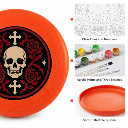 Skull and Red Roses (Paint by Numbers Flying Disc)