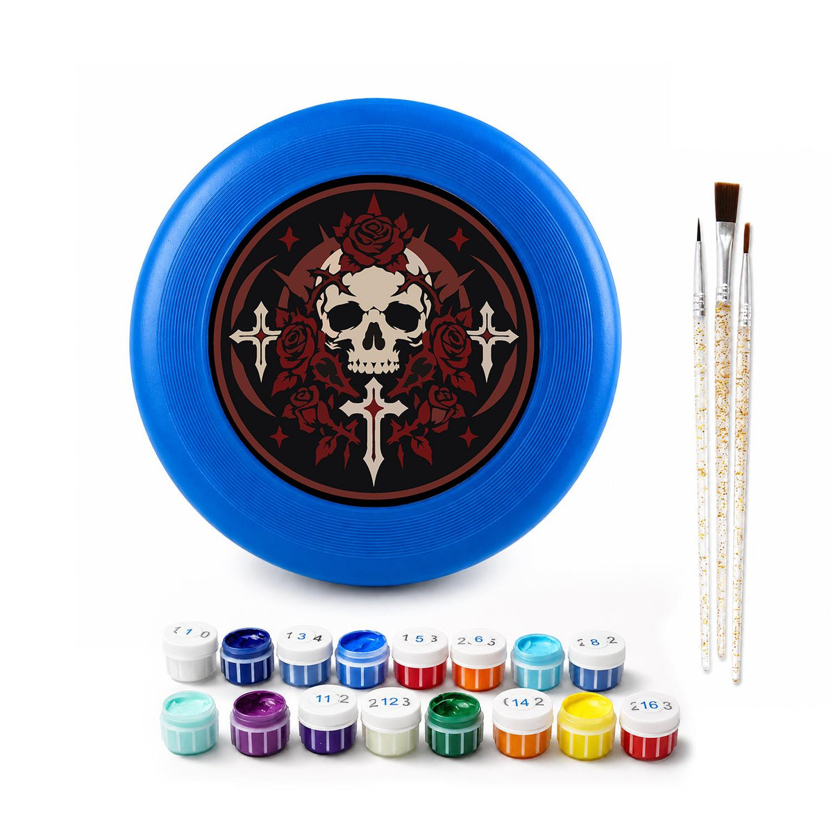 Gothic Skull and Crosses (Paint by Numbers Flying Disc)