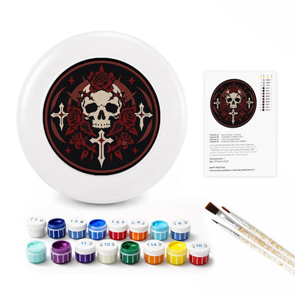 Gothic Skull and Crosses (Paint by Numbers Flying Disc)