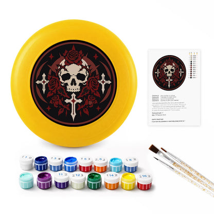 Gothic Skull and Crosses (Paint by Numbers Flying Disc)