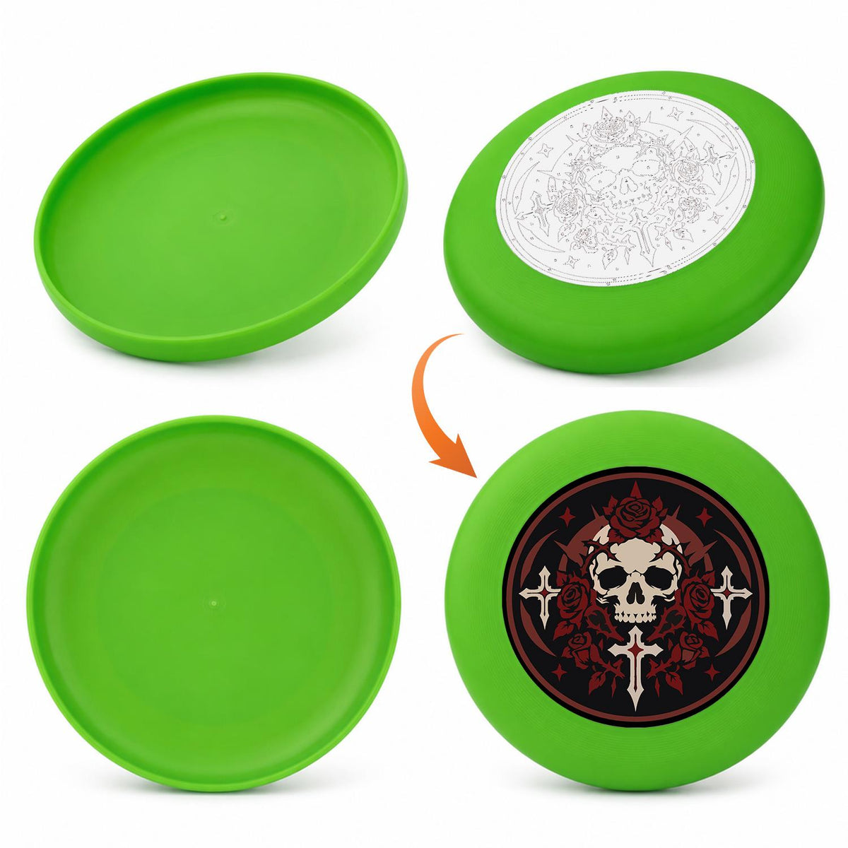 Gothic Skull and Crosses (Paint by Numbers Flying Disc)