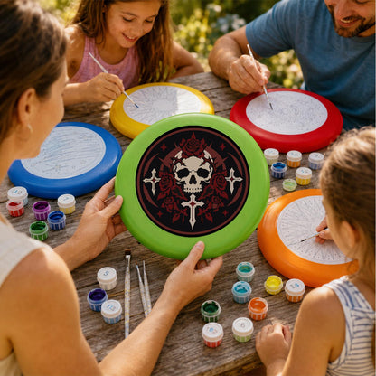 Gothic Skull and Crosses (Paint by Numbers Flying Disc)