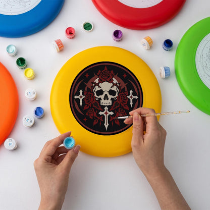 Gothic Skull and Crosses (Paint by Numbers Flying Disc)