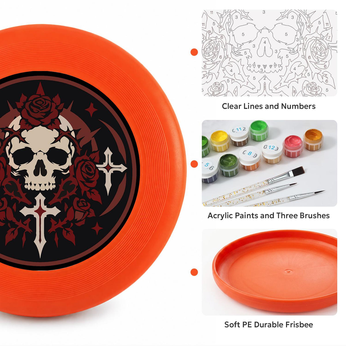 Gothic Skull and Crosses (Paint by Numbers Flying Disc)