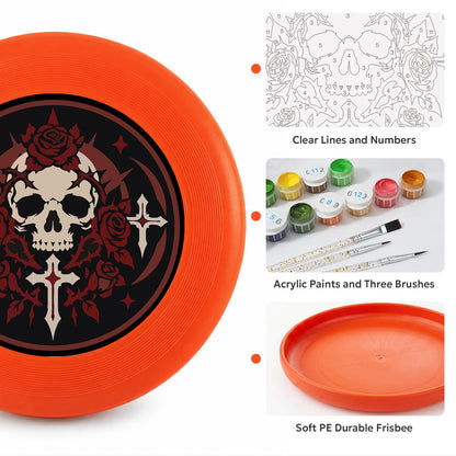 Gothic Skull and Crosses (Paint by Numbers Flying Disc)