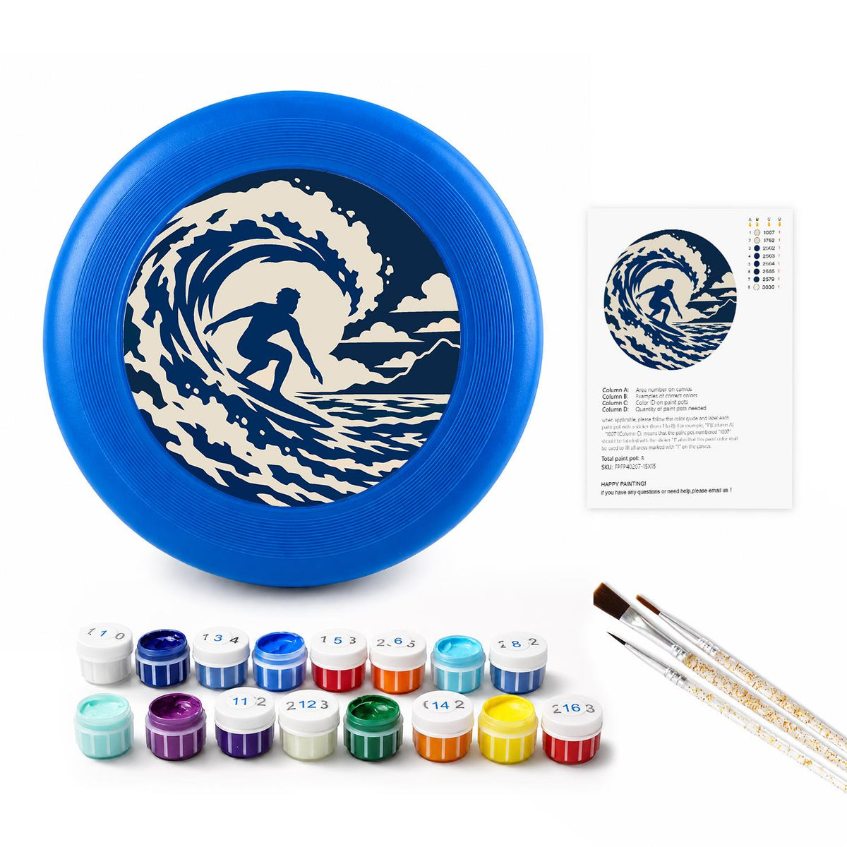 Surfer in the Wave (Paint by Numbers Flying Disc)