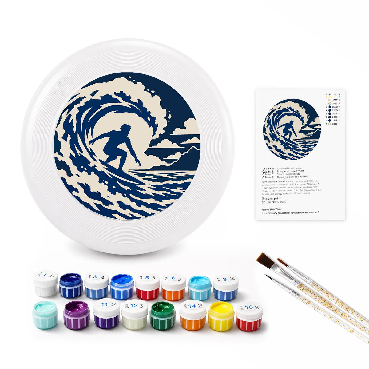 Surfer in the Wave (Paint by Numbers Flying Disc)