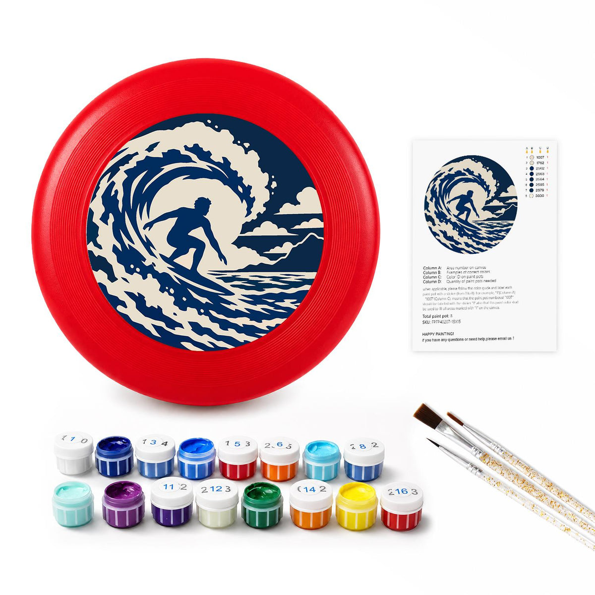 Surfer in the Wave (Paint by Numbers Flying Disc)