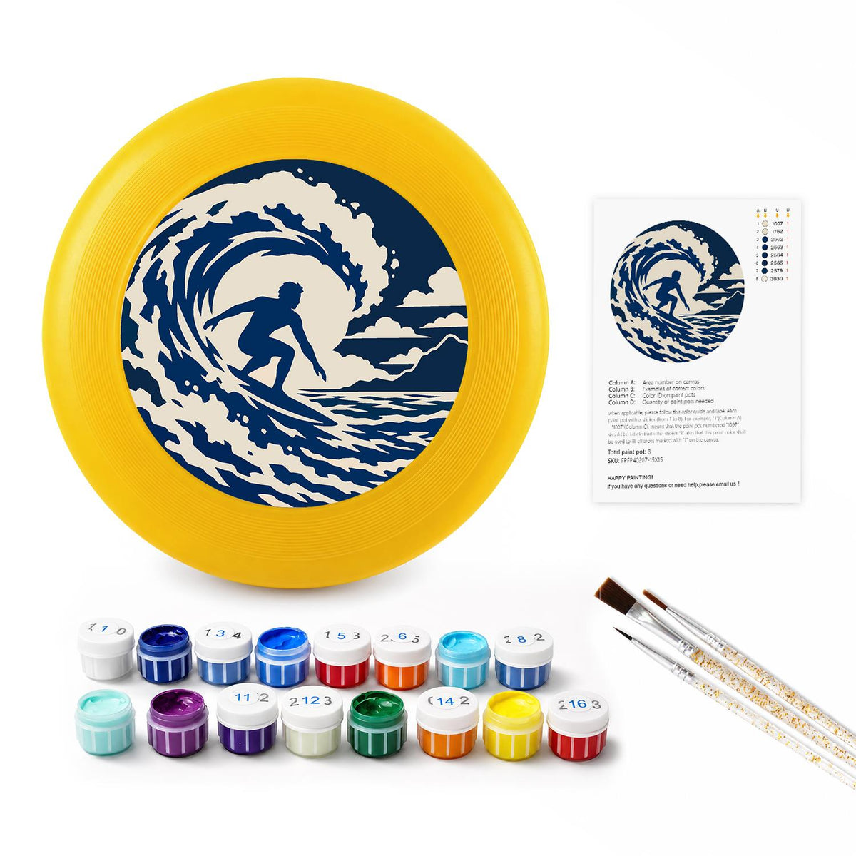 Surfer in the Wave (Paint by Numbers Flying Disc)