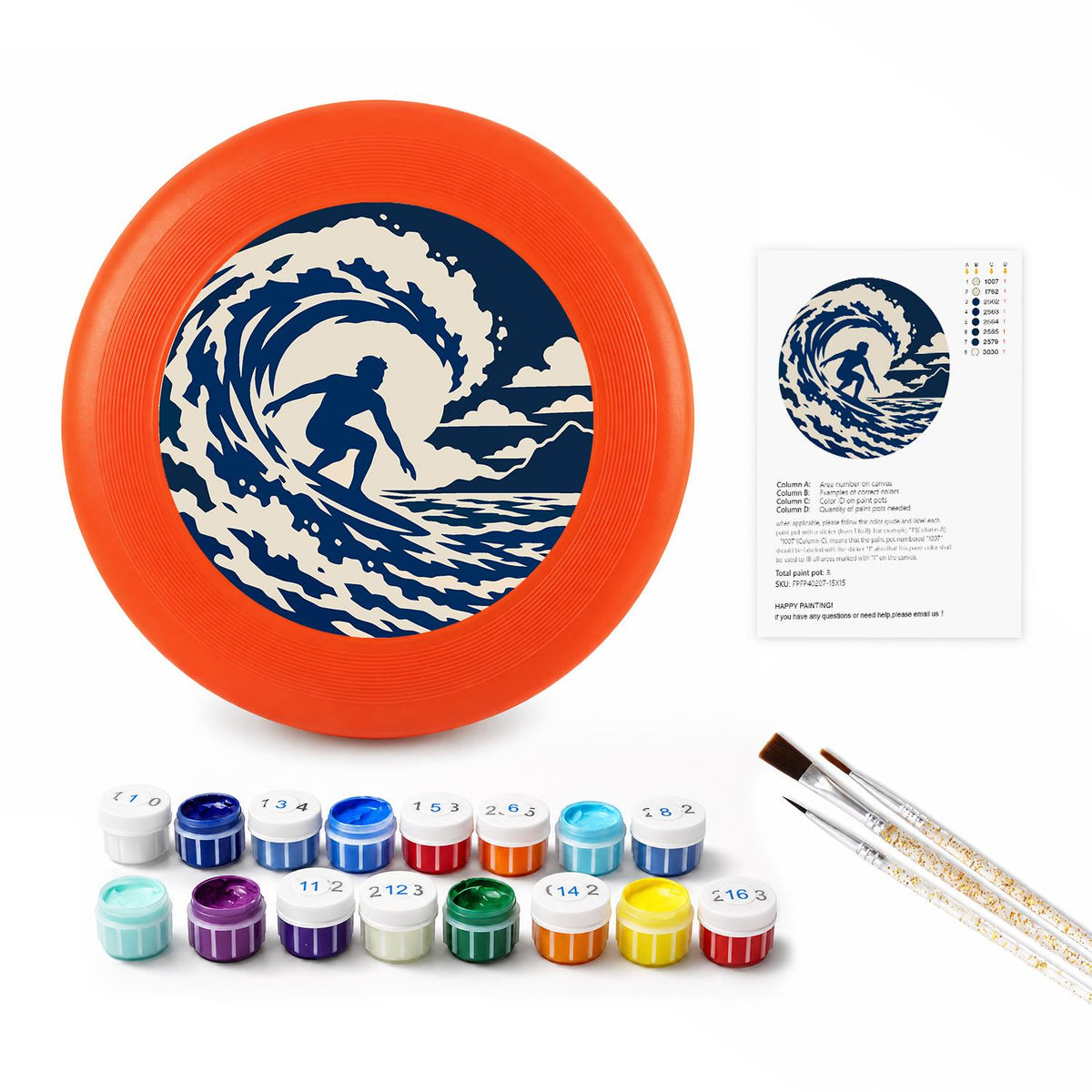 Surfer in the Wave (Paint by Numbers Flying Disc)