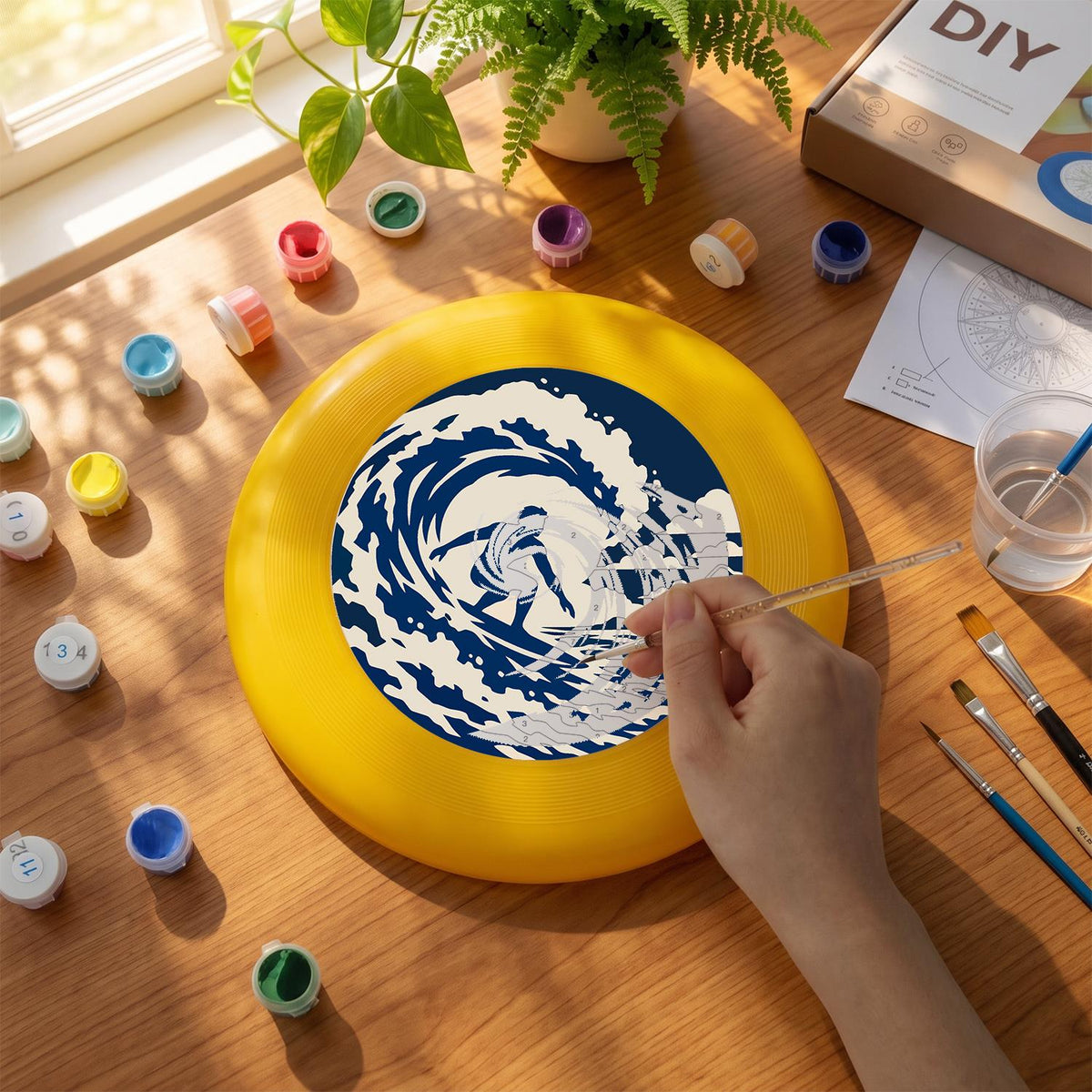 Surfer in the Wave (Paint by Numbers Flying Disc)