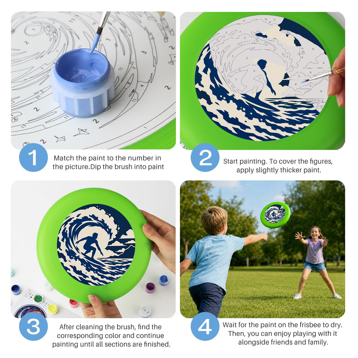 Surfer in the Wave (Paint by Numbers Flying Disc)