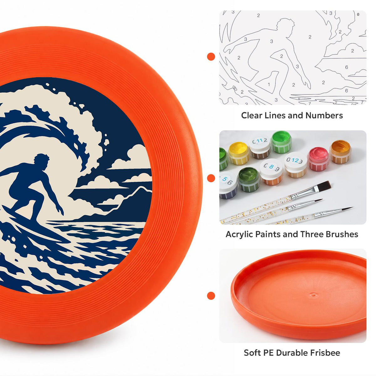 Surfer in the Wave (Paint by Numbers Flying Disc)