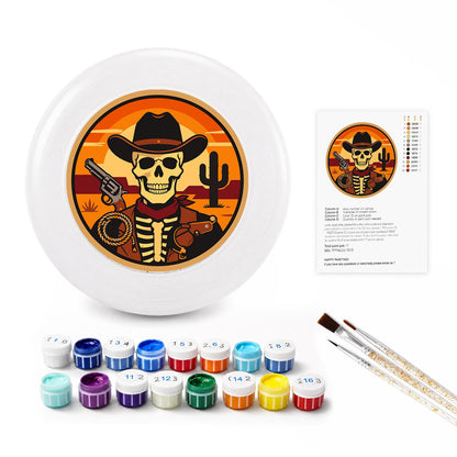 Desert Cowboy Skeleton (Paint by Numbers Flying Disc)