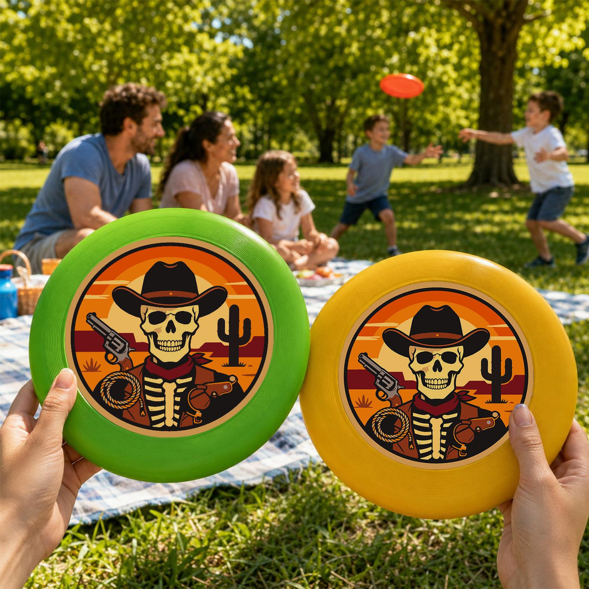 Desert Cowboy Skeleton (Paint by Numbers Flying Disc)