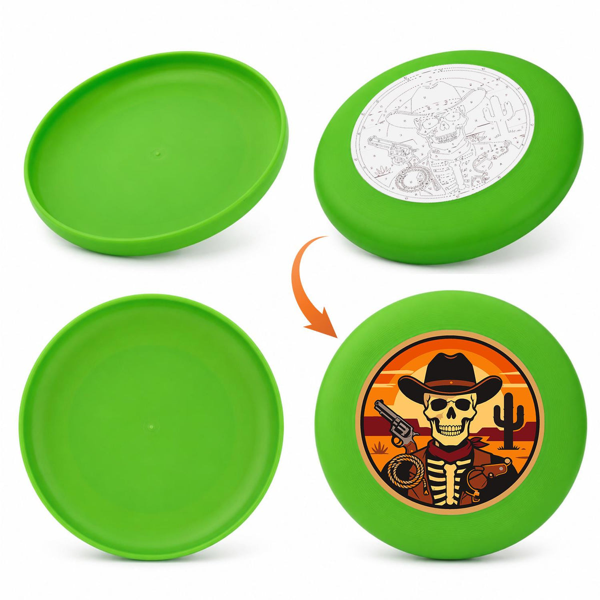 Desert Cowboy Skeleton (Paint by Numbers Flying Disc)