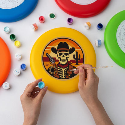 Desert Cowboy Skeleton (Paint by Numbers Flying Disc)