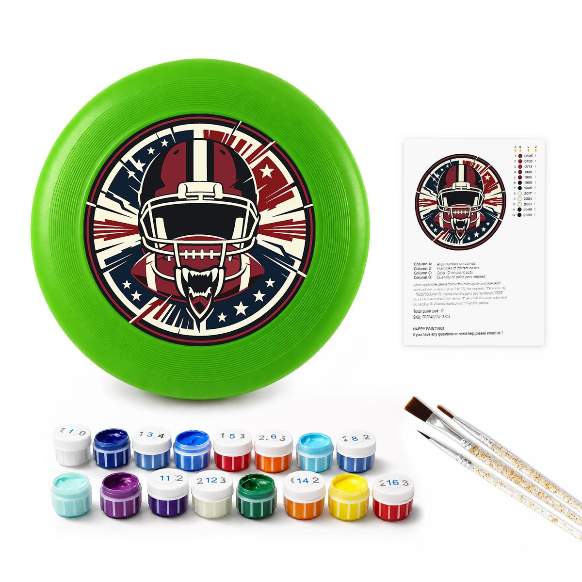 Football Helmet Emblem (Paint by Numbers Flying Disc)