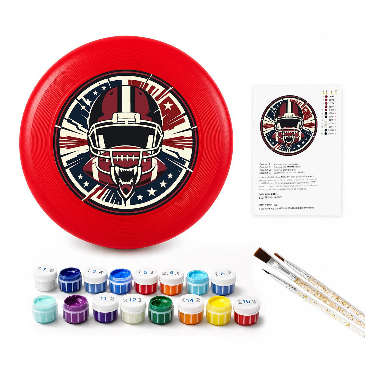 Football Helmet Emblem (Paint by Numbers Flying Disc)