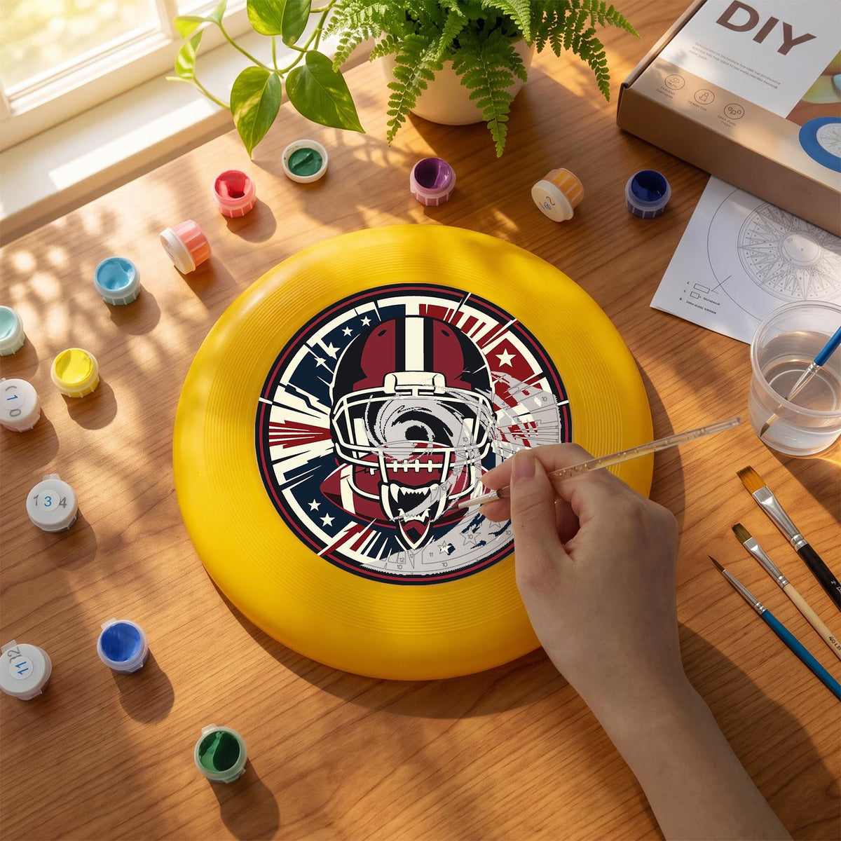 Football Helmet Emblem (Paint by Numbers Flying Disc)
