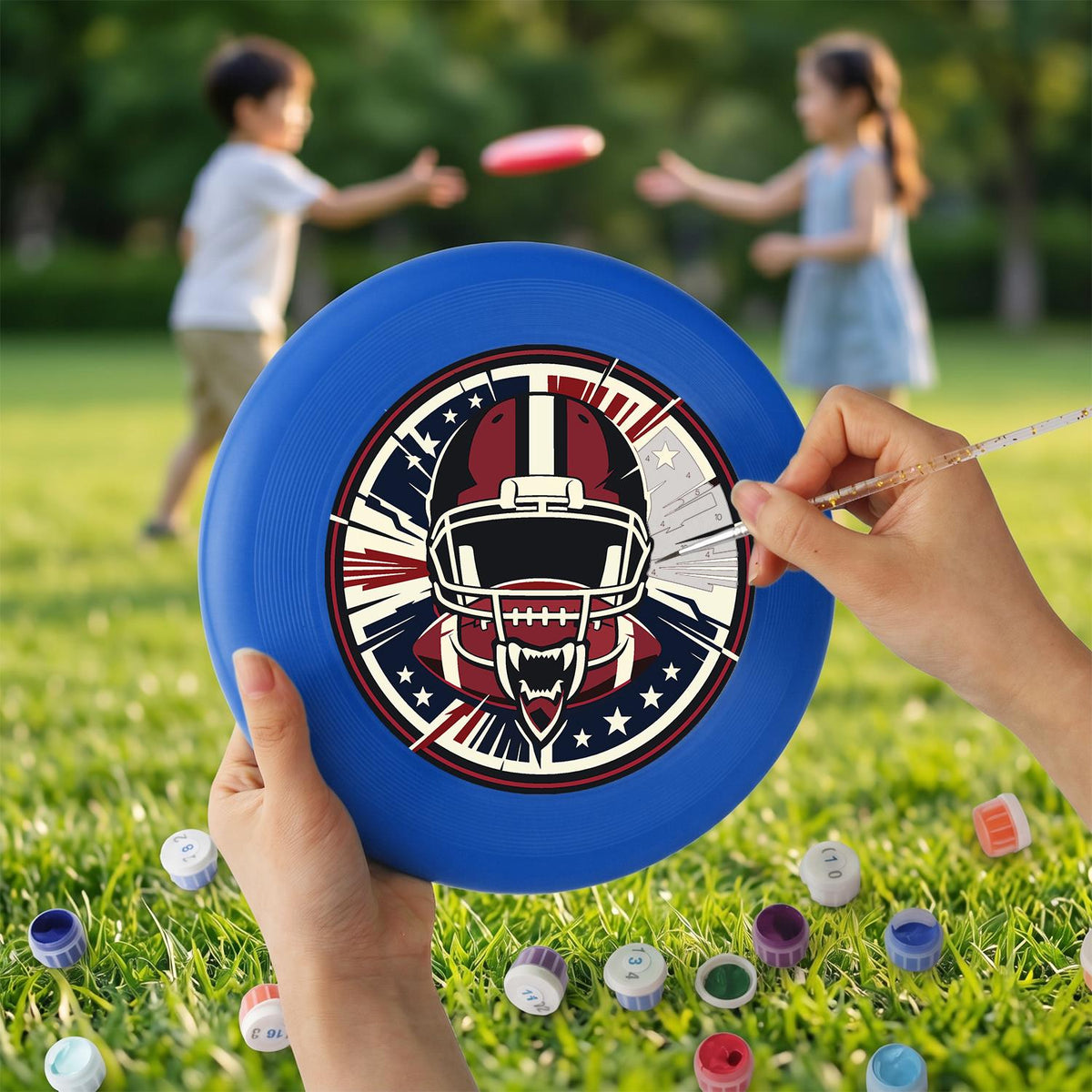 Football Helmet Emblem (Paint by Numbers Flying Disc)