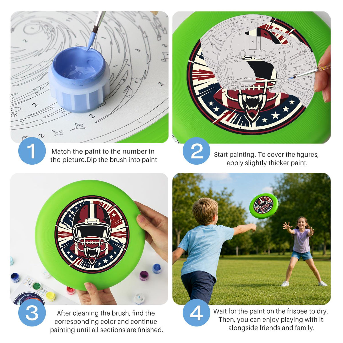 Football Helmet Emblem (Paint by Numbers Flying Disc)
