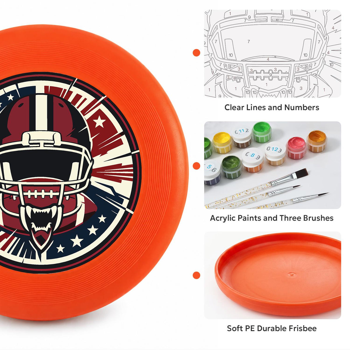 Football Helmet Emblem (Paint by Numbers Flying Disc)