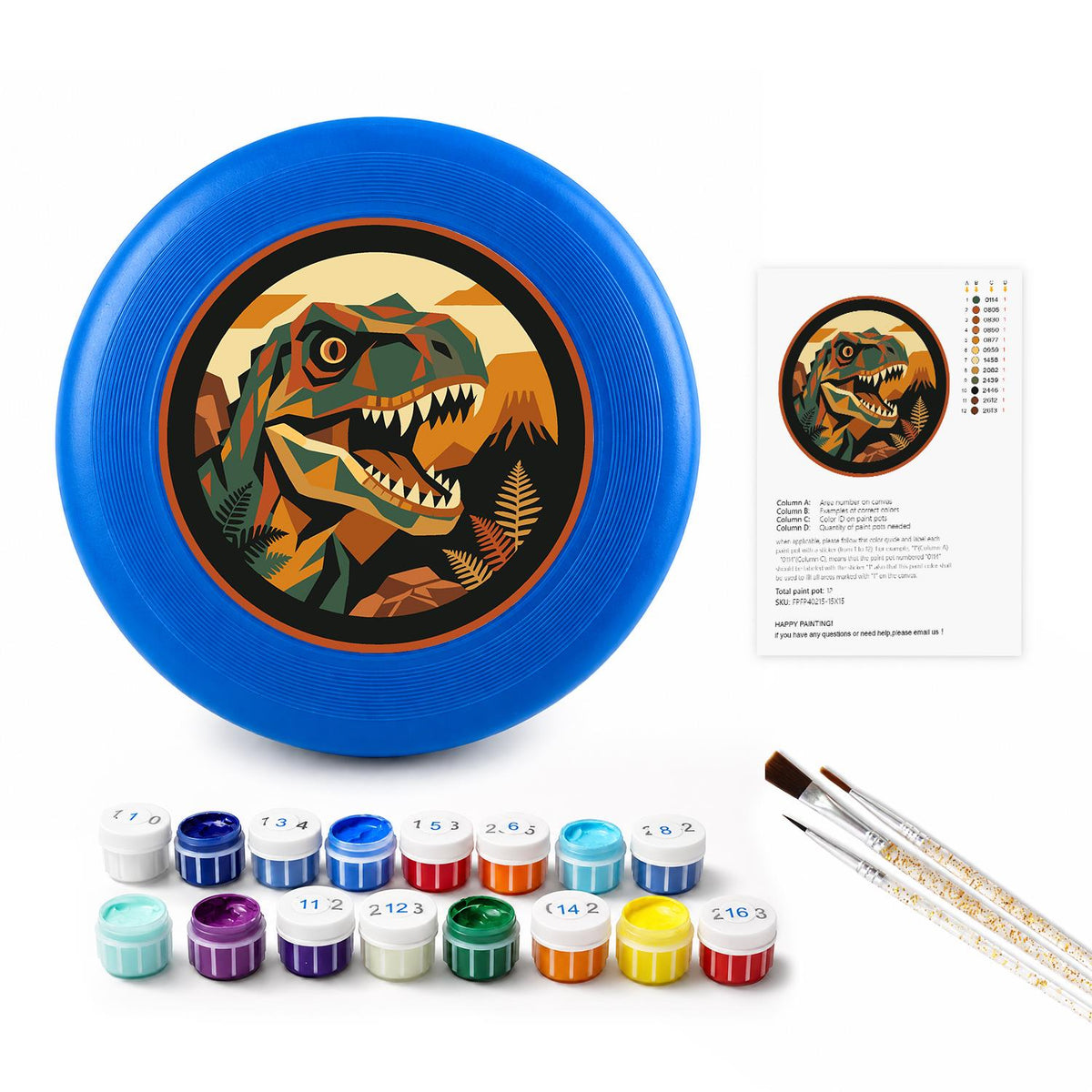 Dinosaur at Sunset (Paint by Numbers Flying Disc)