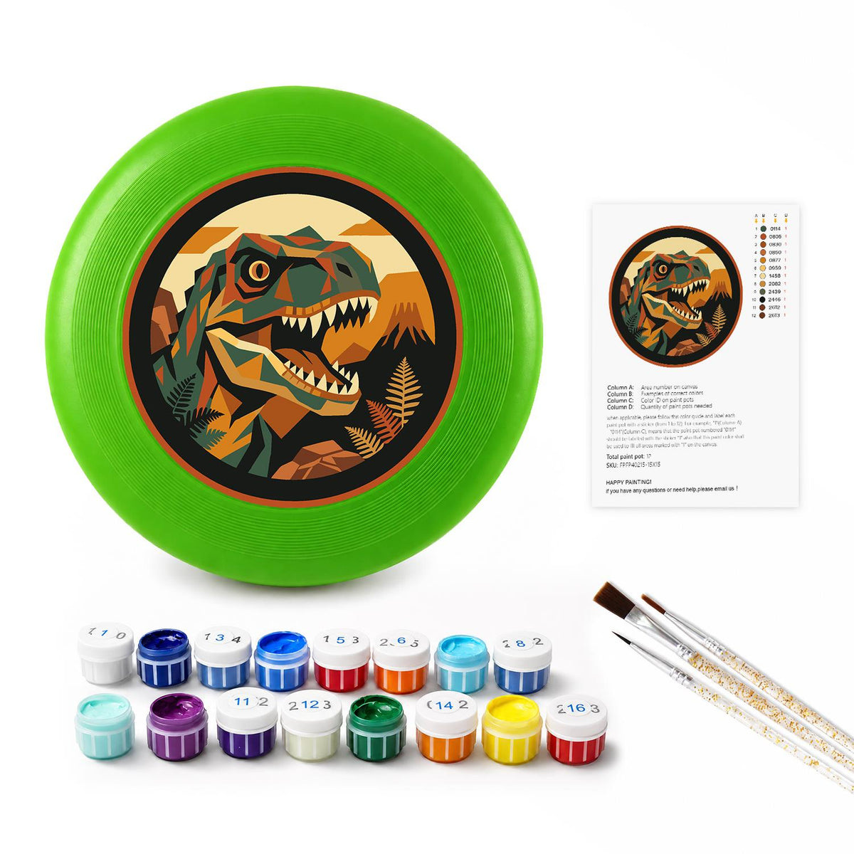 Dinosaur at Sunset (Paint by Numbers Flying Disc)