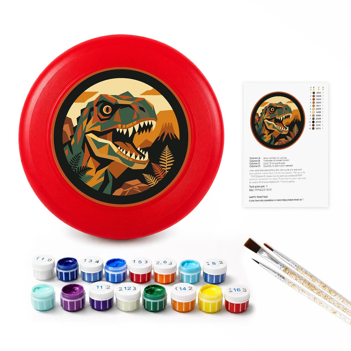 Dinosaur at Sunset (Paint by Numbers Flying Disc)