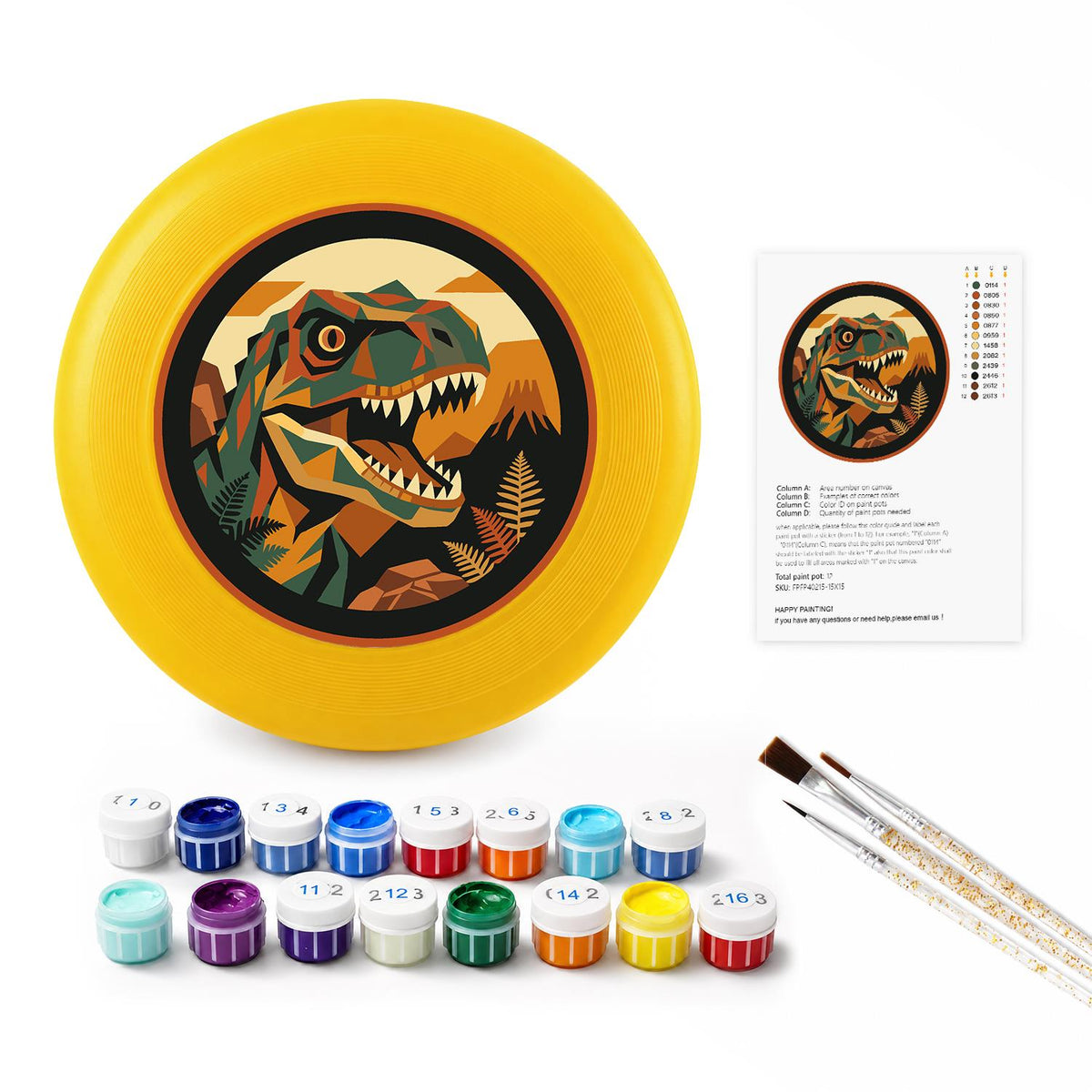 Dinosaur at Sunset (Paint by Numbers Flying Disc)