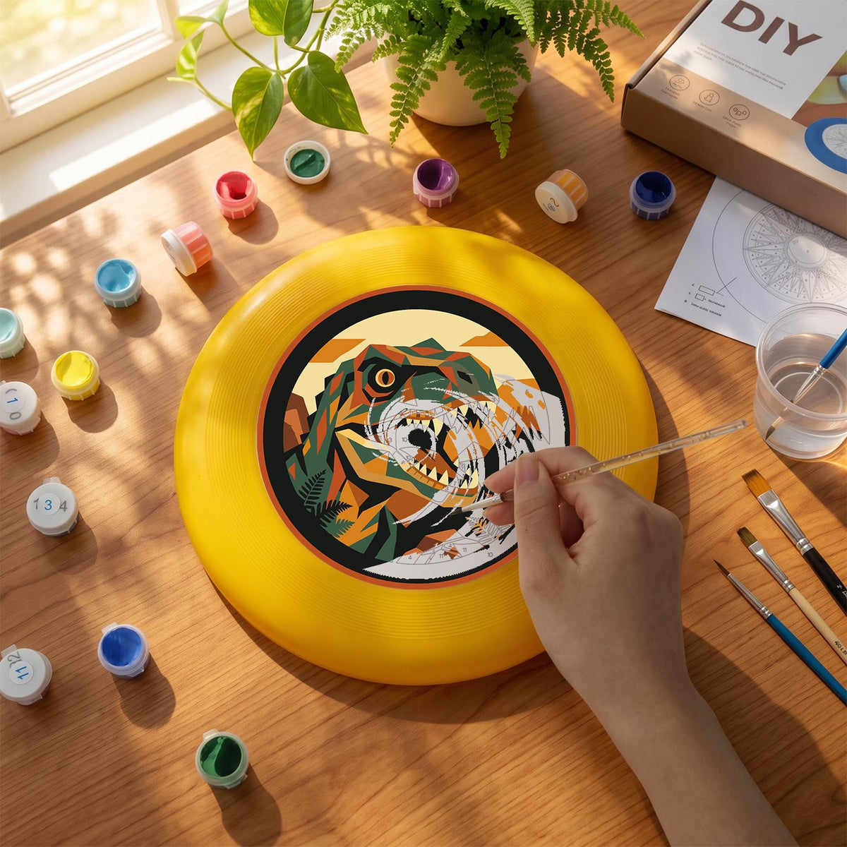 Dinosaur at Sunset (Paint by Numbers Flying Disc)