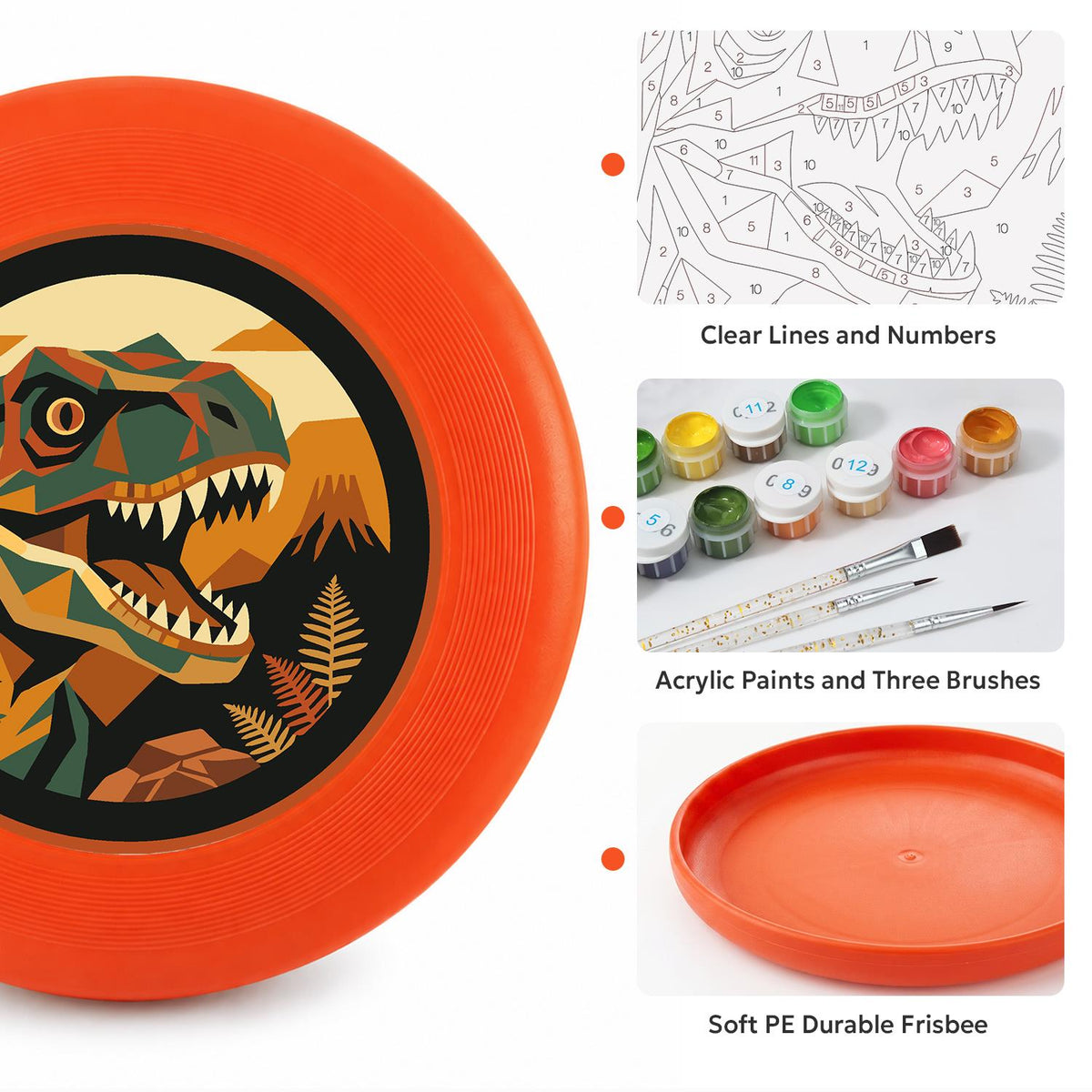 Dinosaur at Sunset (Paint by Numbers Flying Disc)