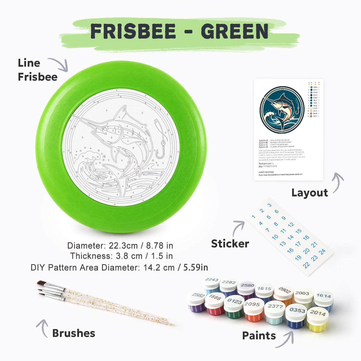 Leaping Marlin (Paint by Numbers Flying Disc)