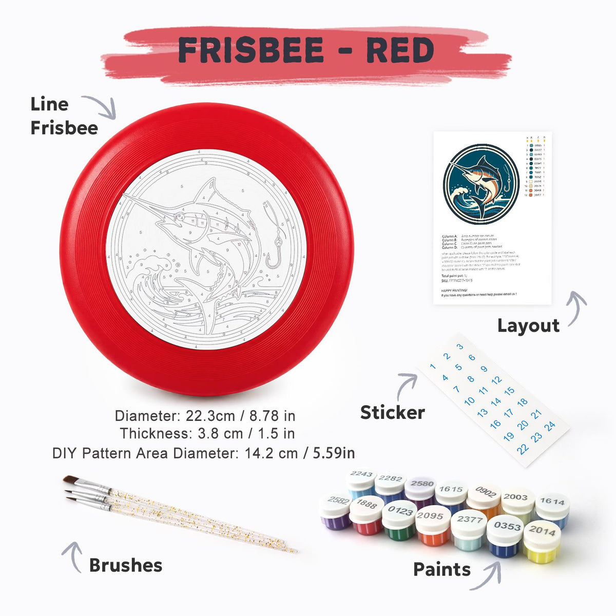 Leaping Marlin (Paint by Numbers Flying Disc)