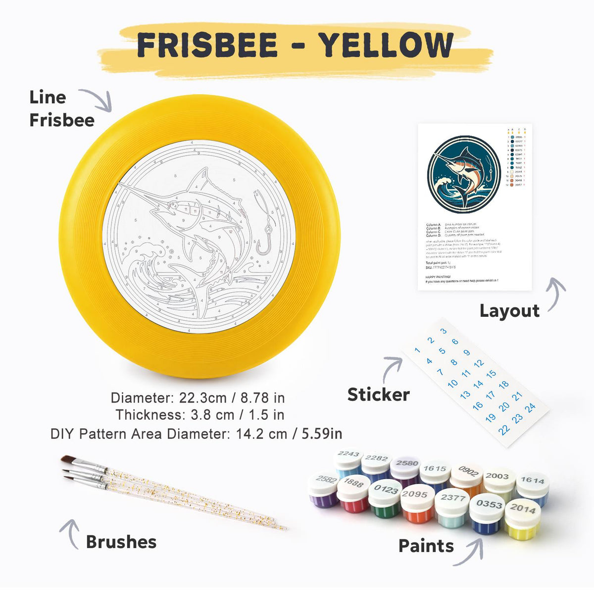 Leaping Marlin (Paint by Numbers Flying Disc)