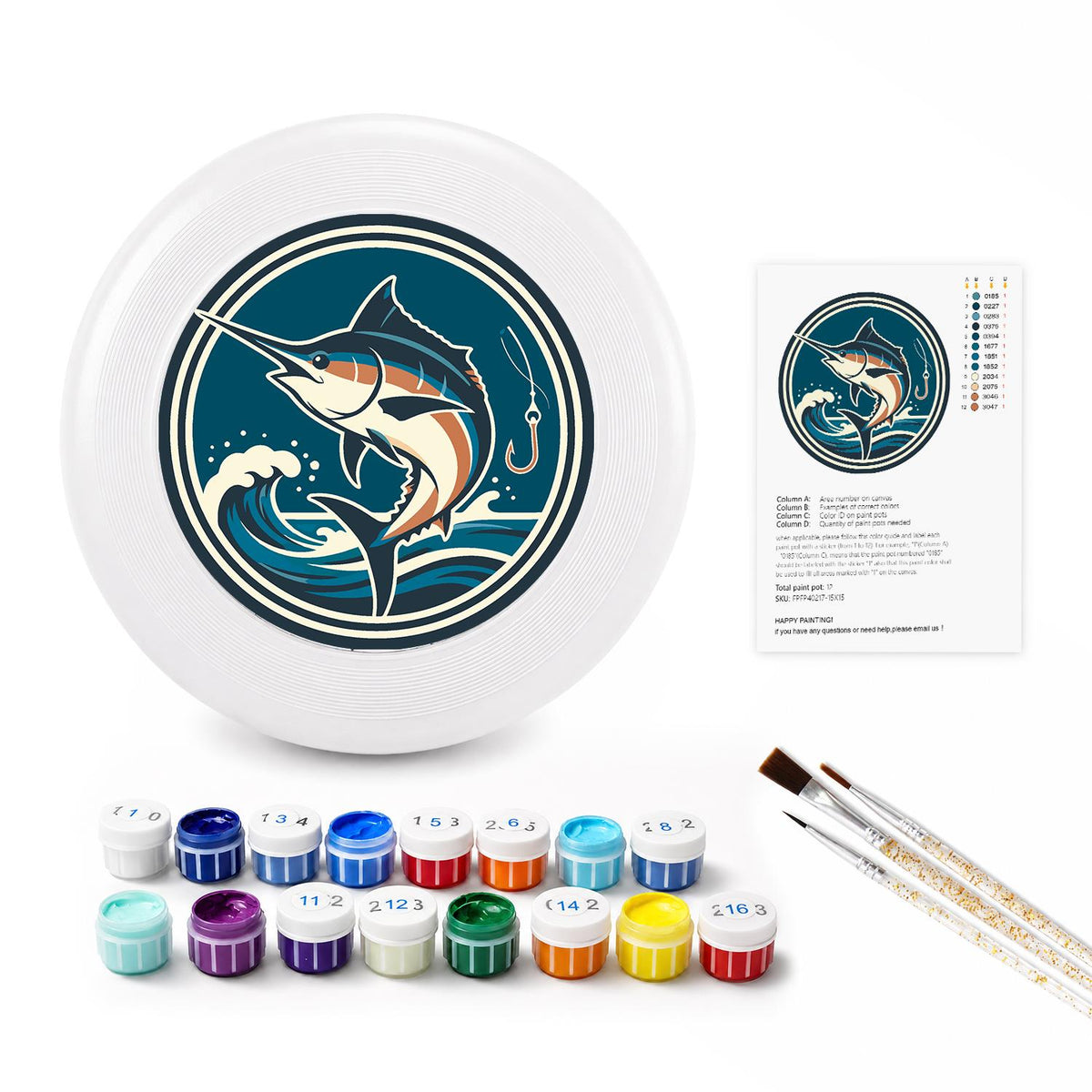 Leaping Marlin (Paint by Numbers Flying Disc)