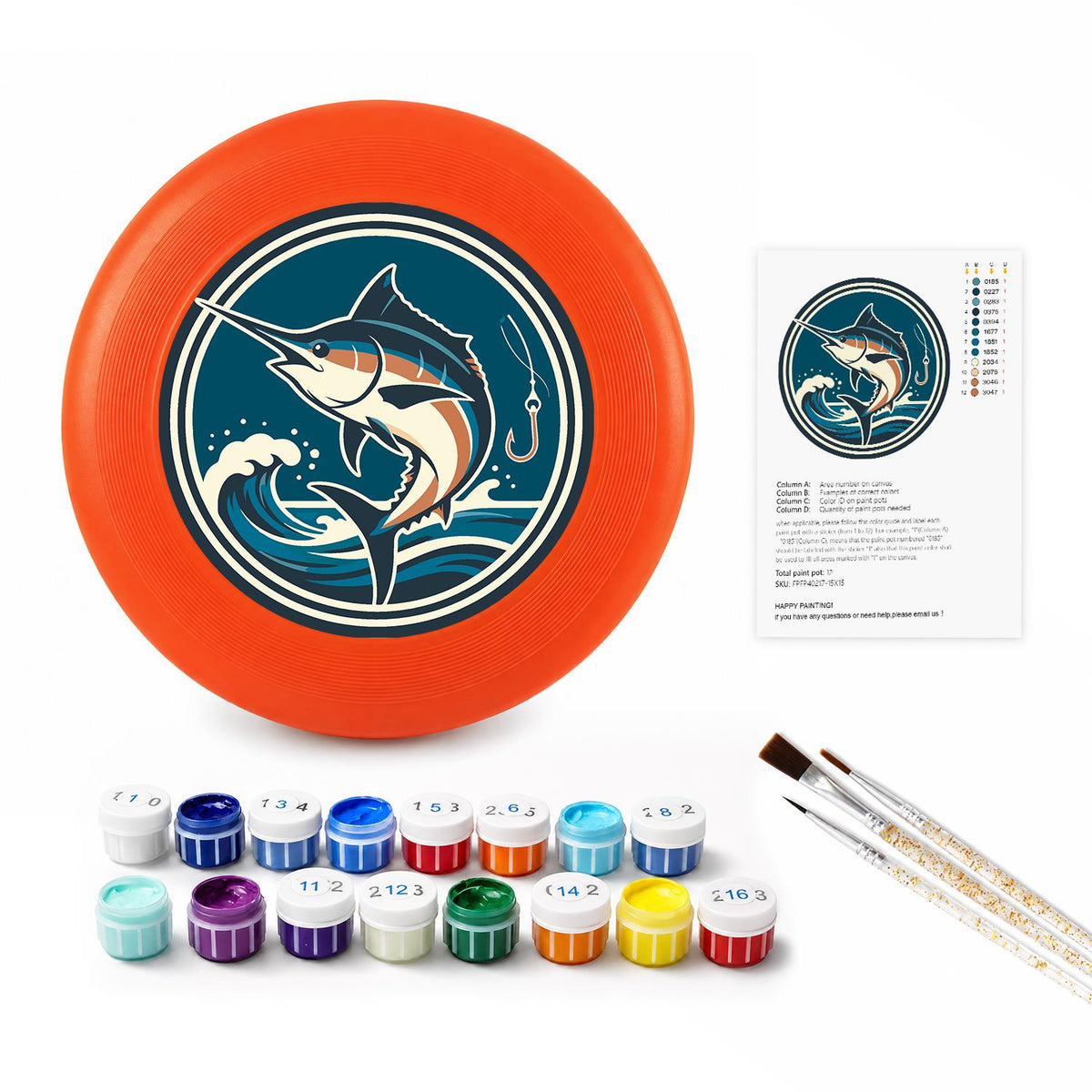 Leaping Marlin (Paint by Numbers Flying Disc)